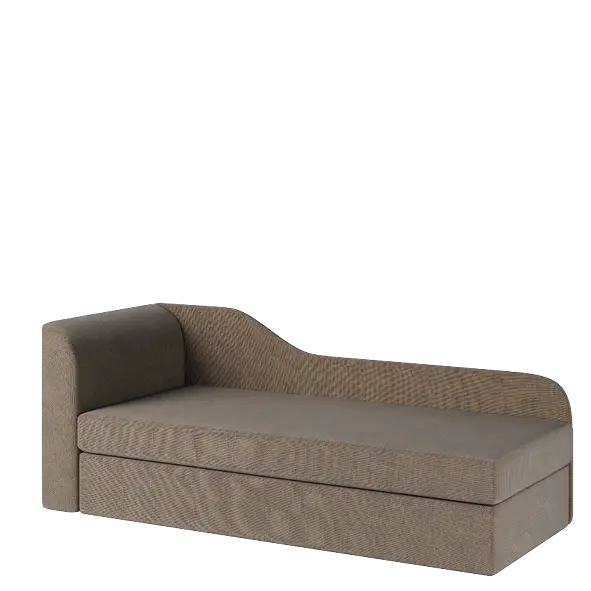 MICHELLE rošt, válenda celočalouněná, provedení levé, látka B 04 hnědý melír